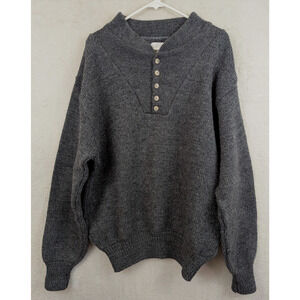 Vintage Remington sz XXL Wool Blend Sweater gray black long sleeves men 1872